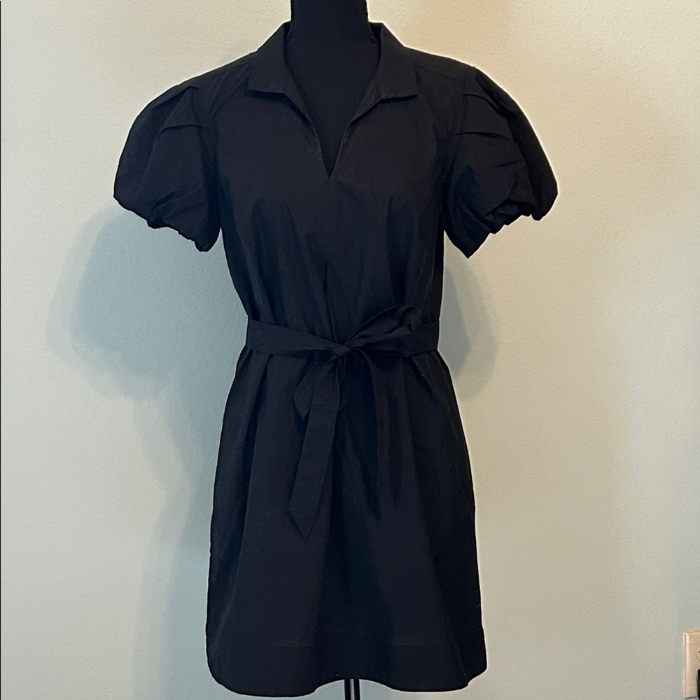 Elegant Black Puff Sleeve Dress